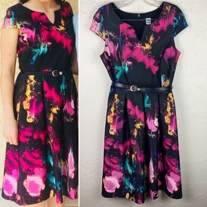 ModCloth Sangria Watercolor Midi Dress